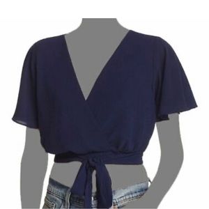 Aqua navy crop top size XS